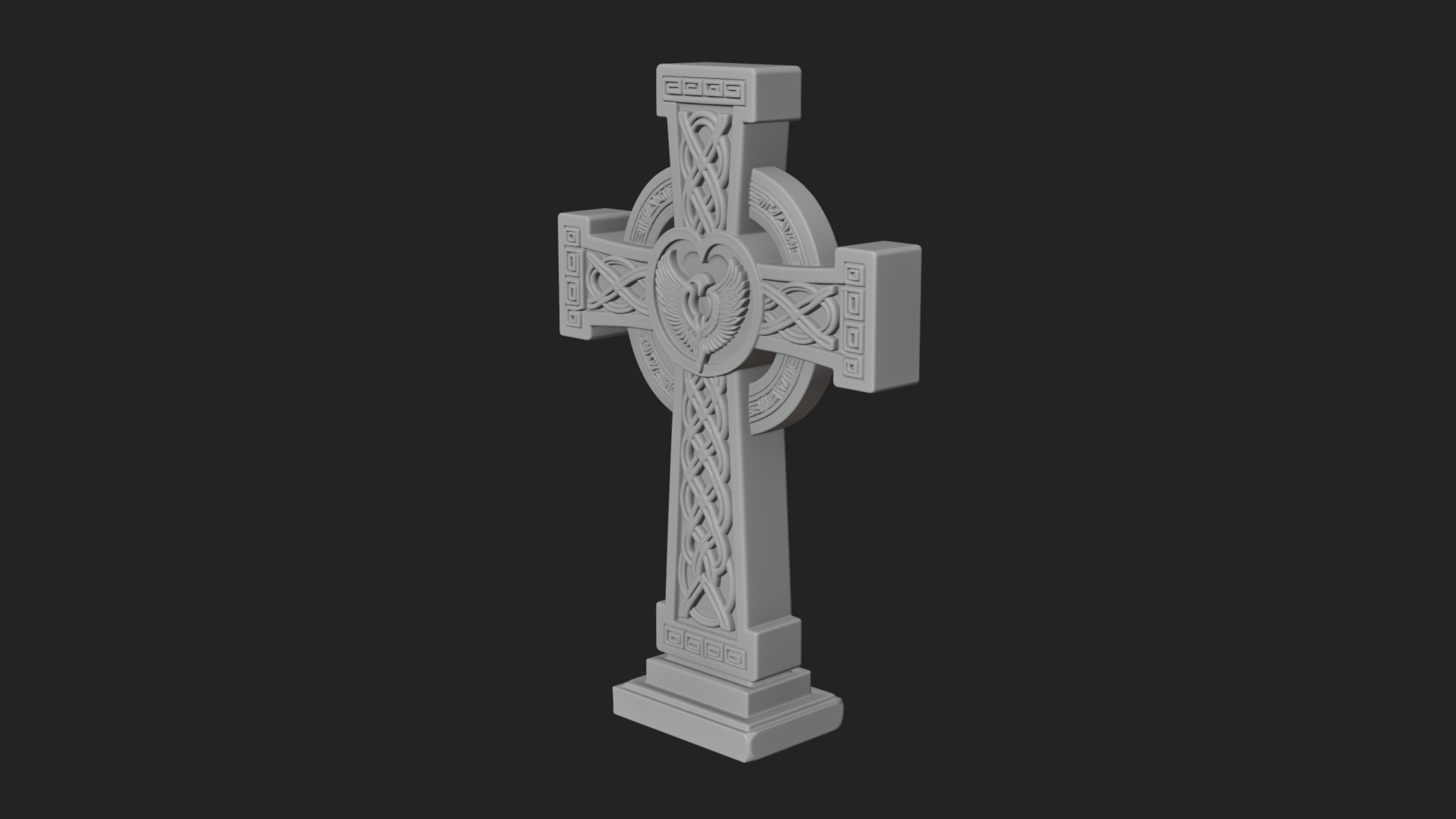 Carved Relief Wall Cross Design 102 3D Print Model 3D Model