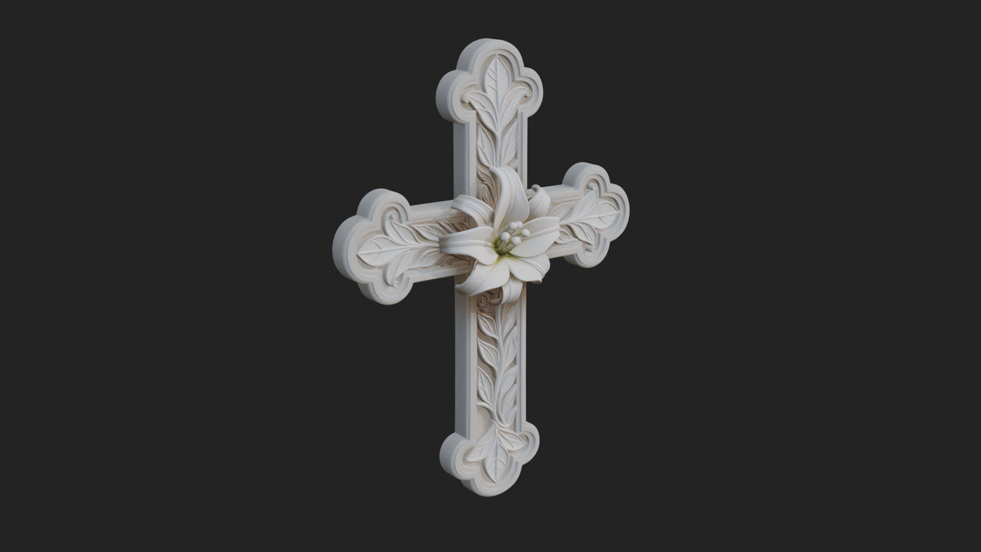 Carved Relief Wall Cross Design 103 3D Print Model 3D Model