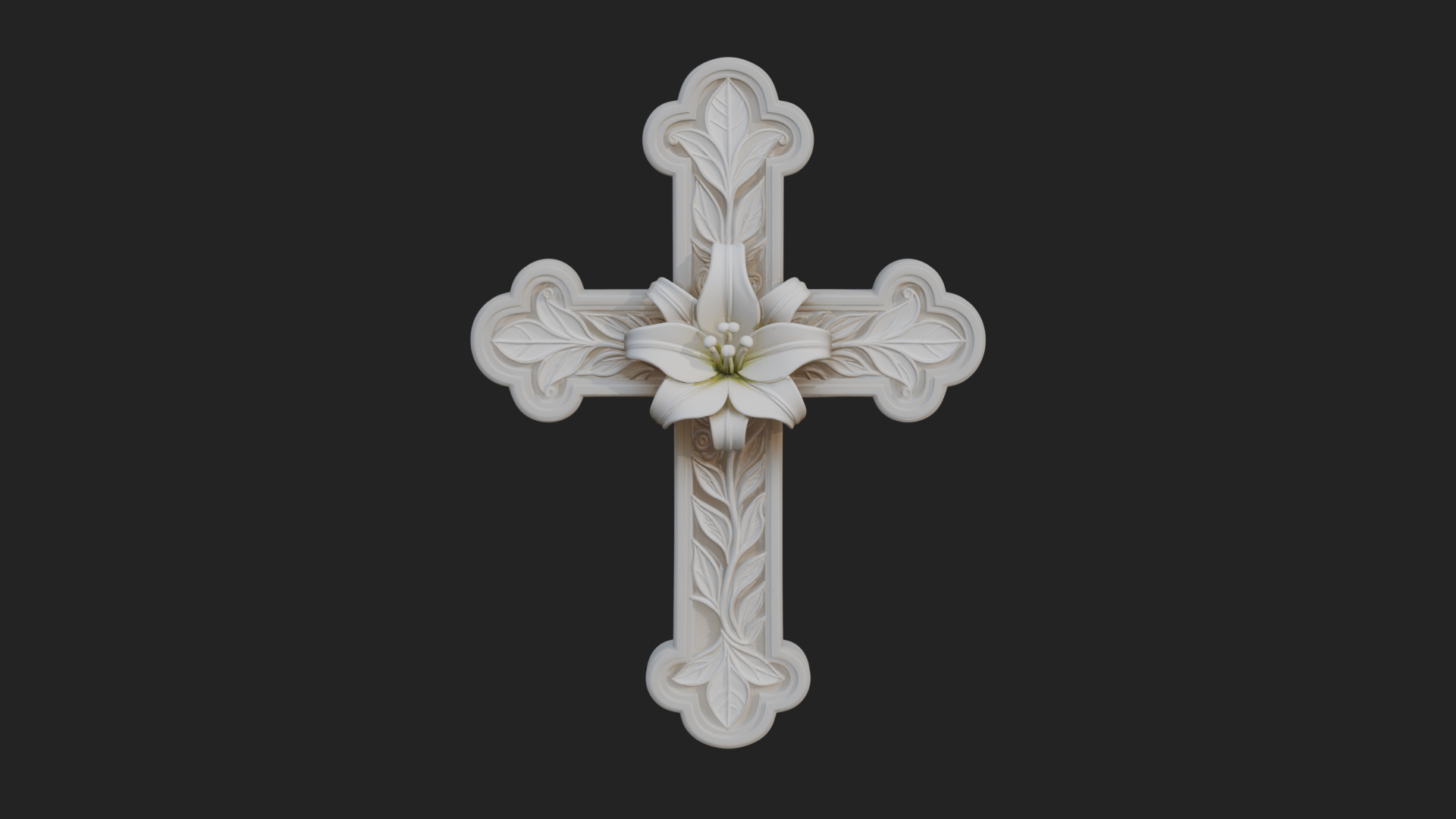 Carved Relief Wall Cross Design 103 3D Print Model 3D Model