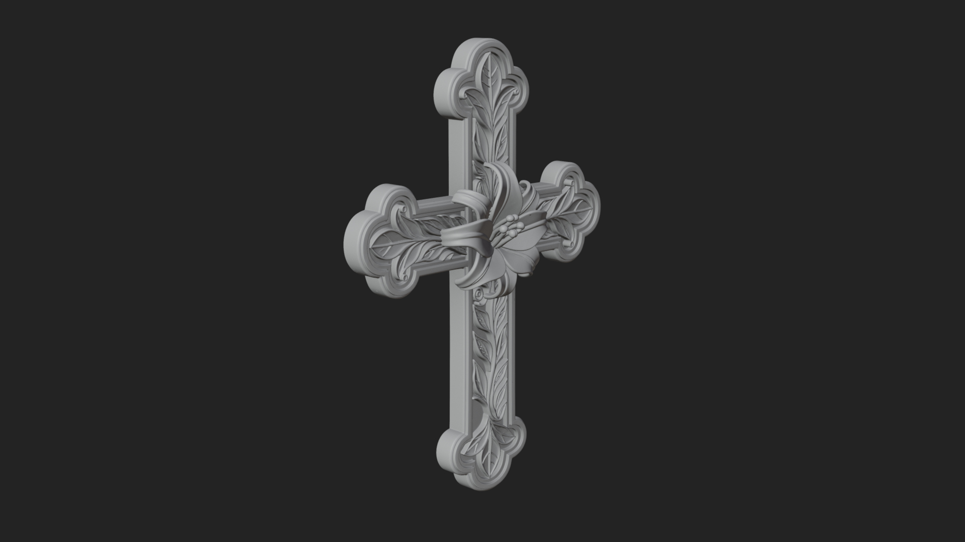 Carved Relief Wall Cross Design 103 3D Print Model 3D Model