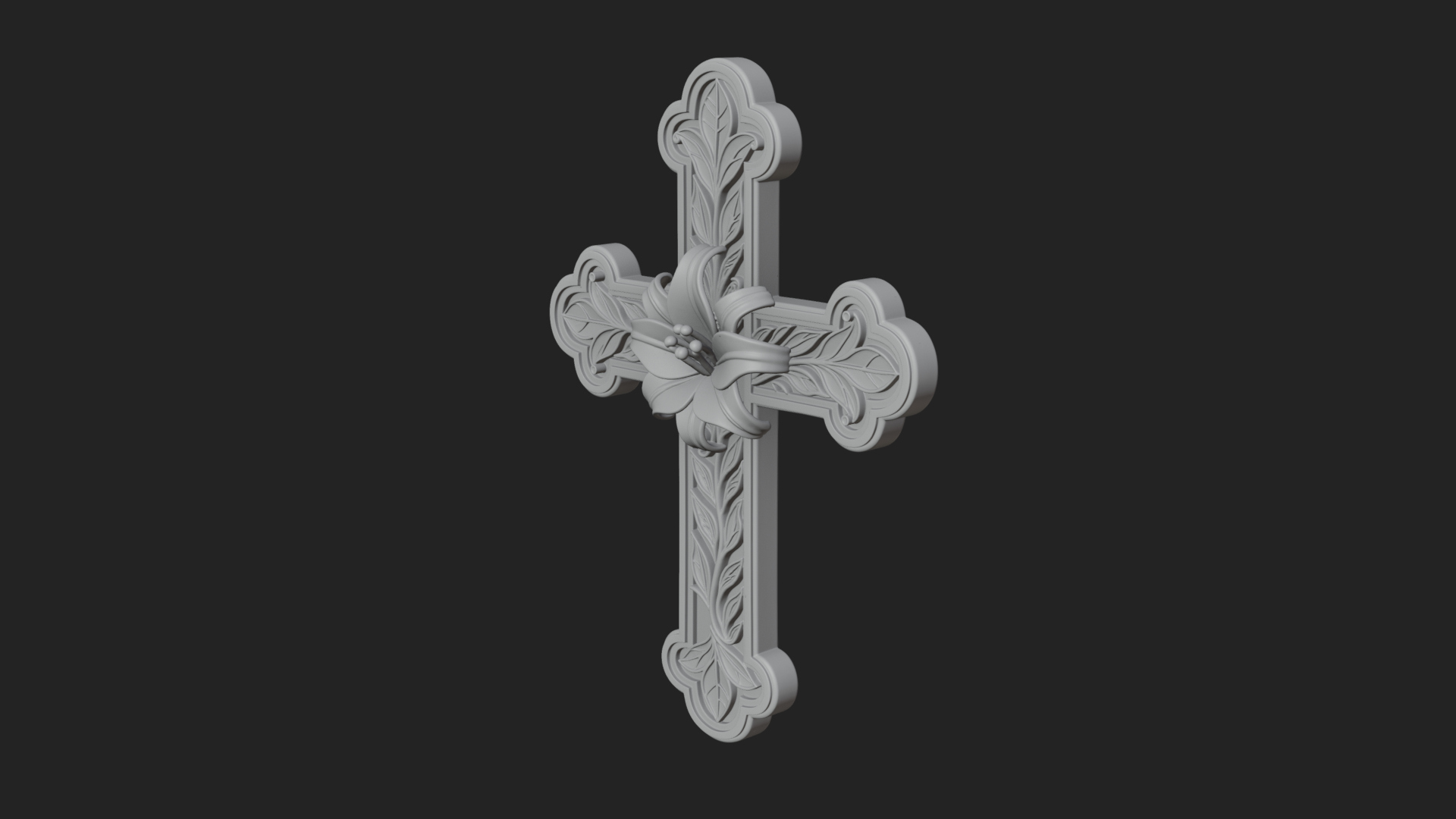 Carved Relief Wall Cross Design 103 3D Print Model 3D Model