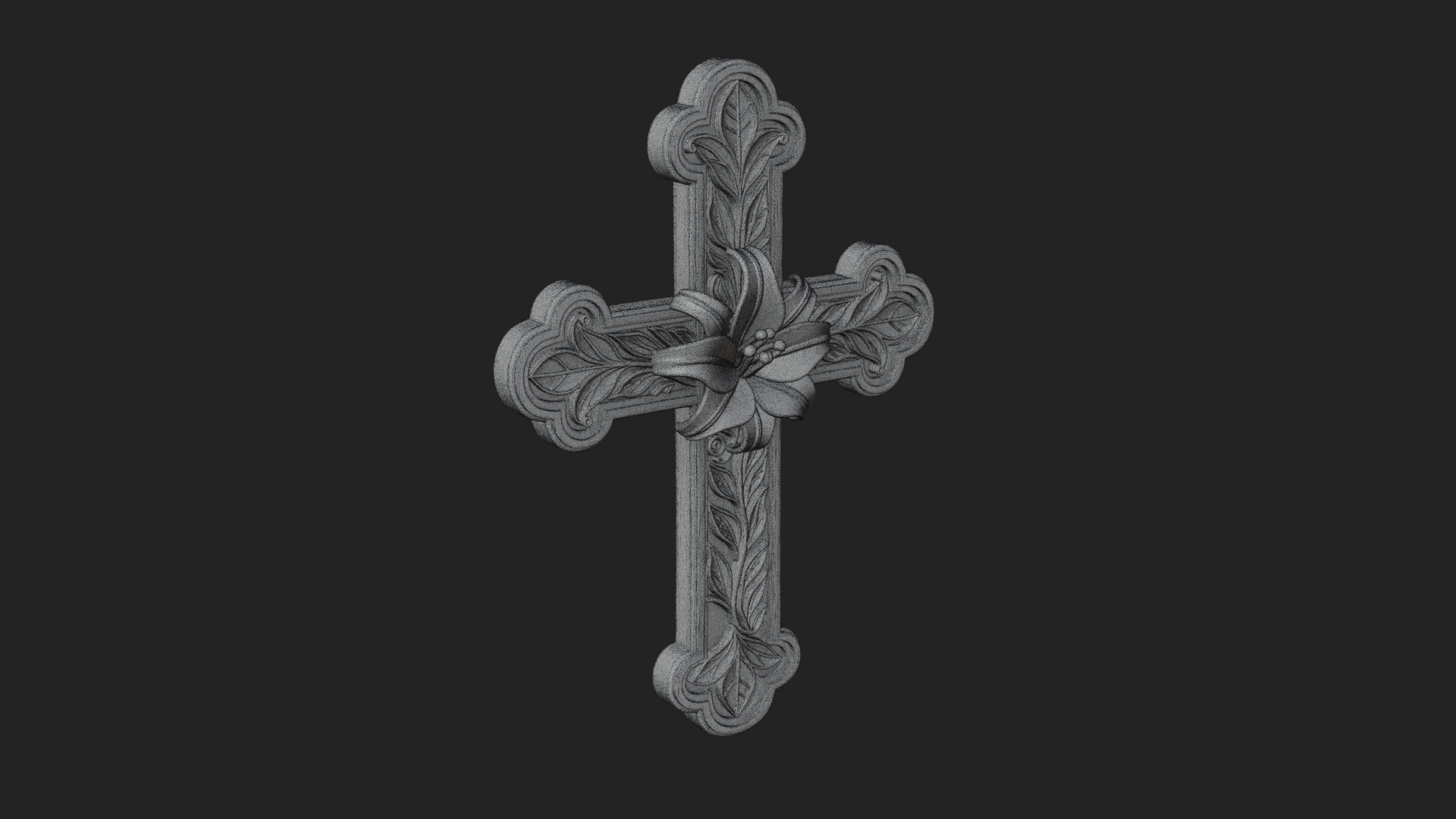 Carved Relief Wall Cross Design 103 3D Print Model 3D Model