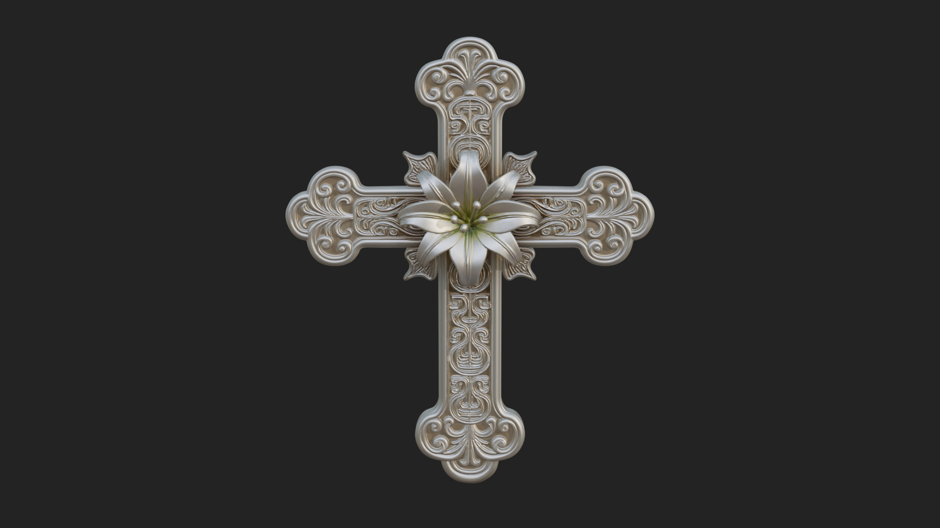 Carved Relief Wall Cross Design 104 3D Print Model 3D Model