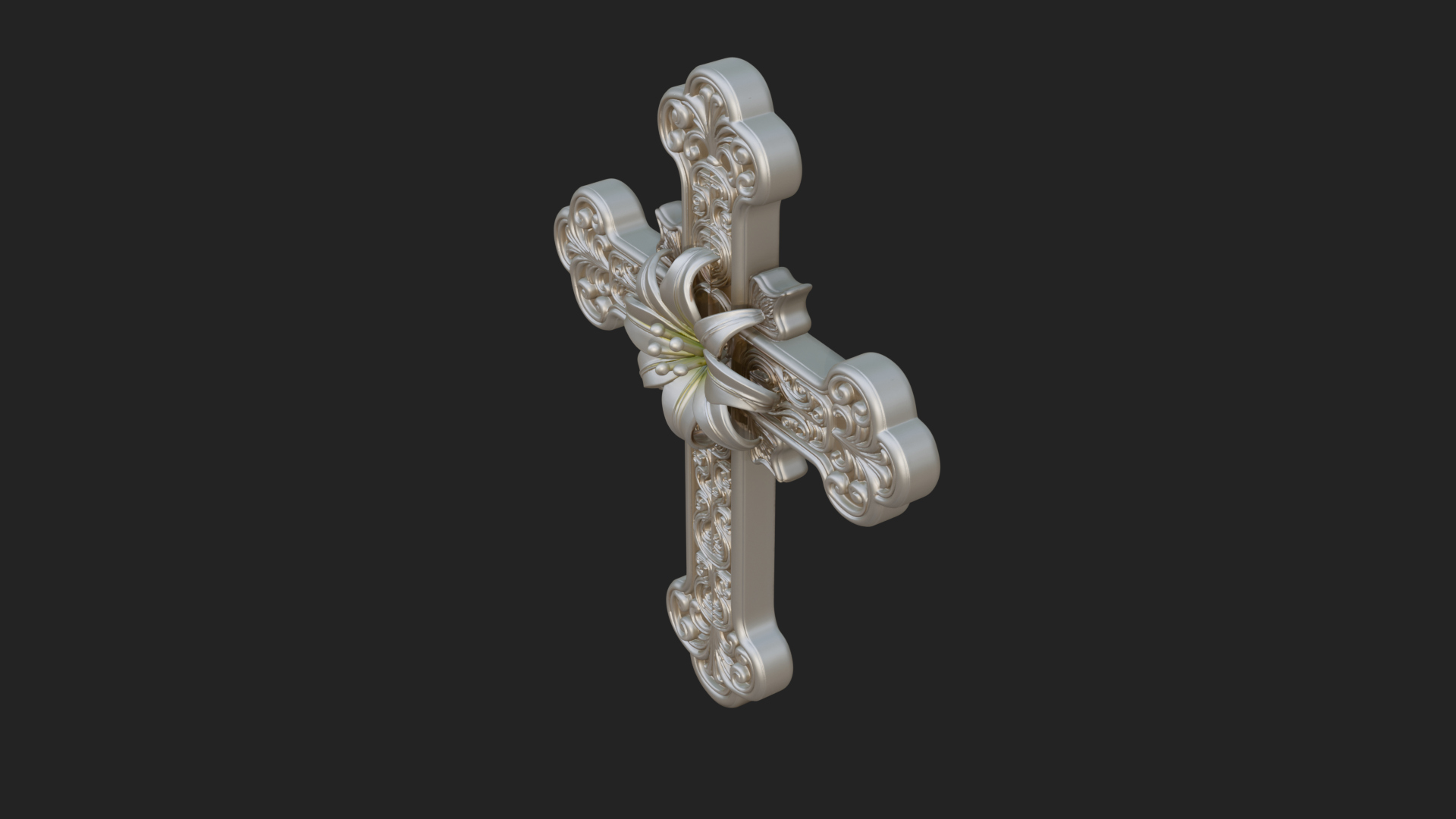 Carved Relief Wall Cross Design 104 3D Print Model 3D Model