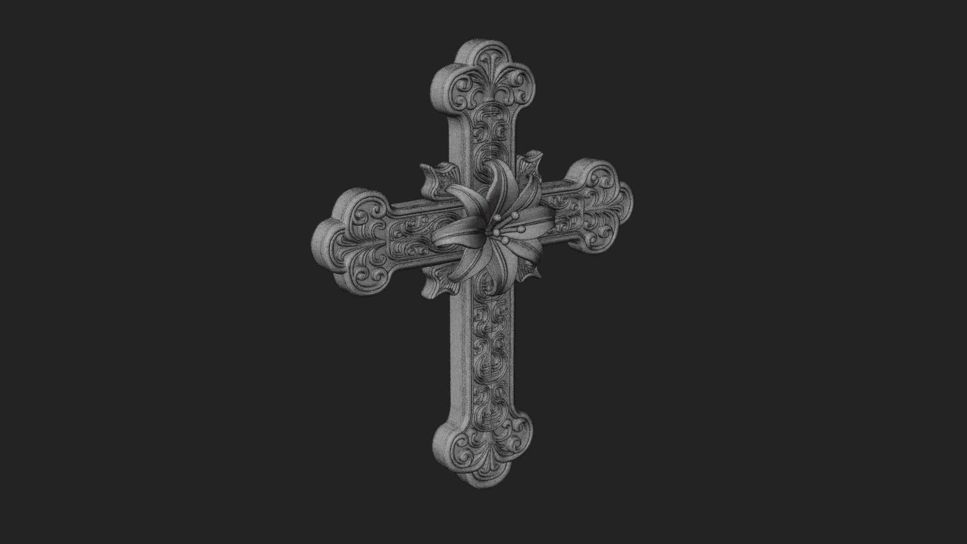 Carved Relief Wall Cross Design 104 3D Print Model 3D Model