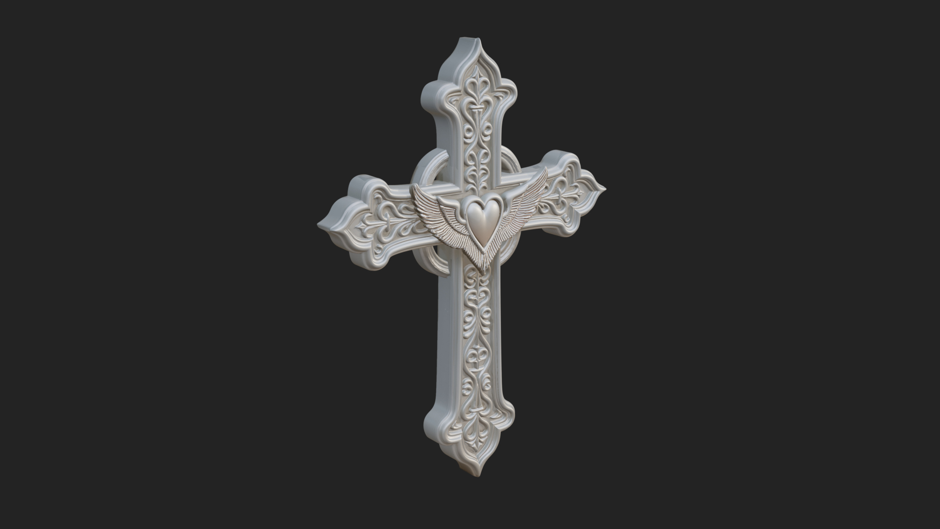 Carved Relief Wall Cross Design 105 3D Print Model 3D Model