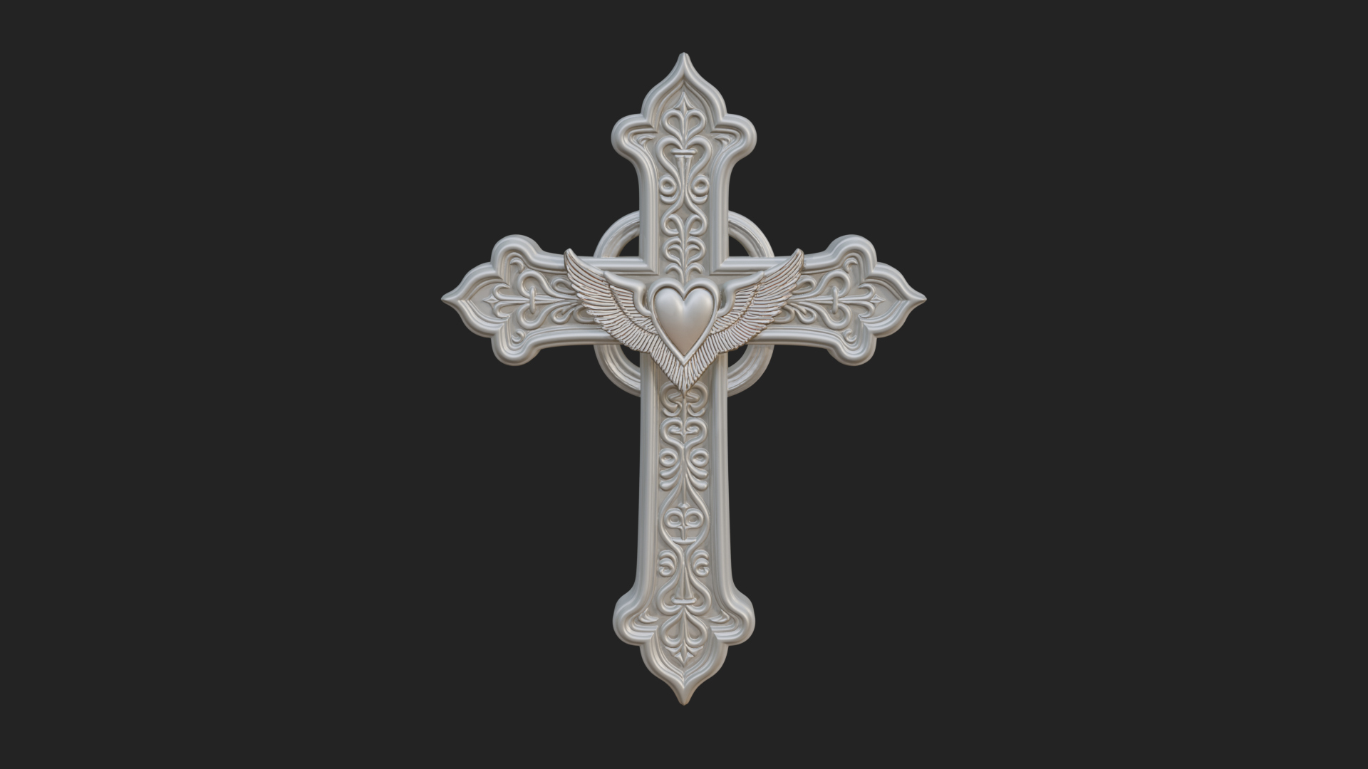 Carved Relief Wall Cross Design 105 3D Print Model 3D Model