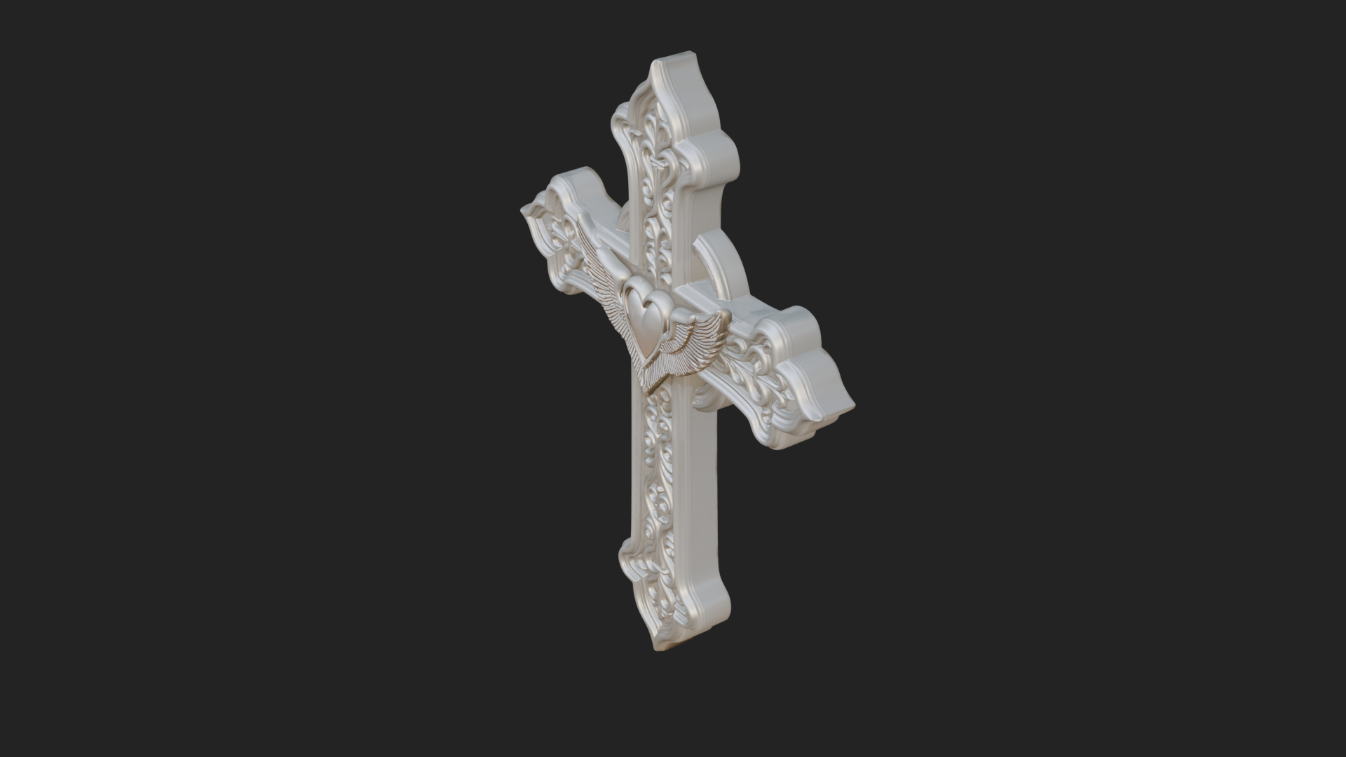 Carved Relief Wall Cross Design 105 3D Print Model 3D Model