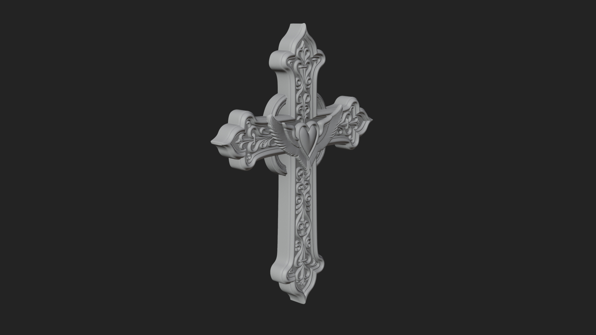 Carved Relief Wall Cross Design 105 3D Print Model 3D Model