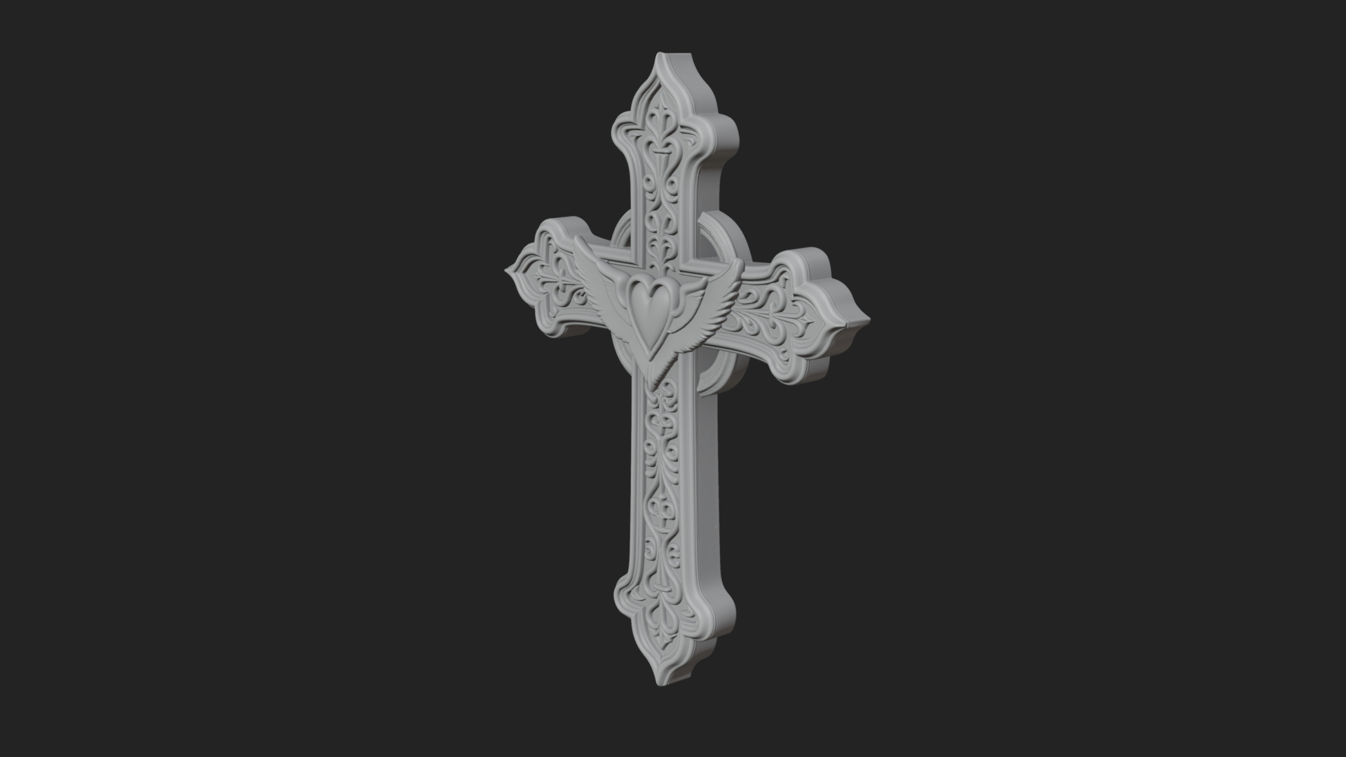 Carved Relief Wall Cross Design 105 3D Print Model 3D Model