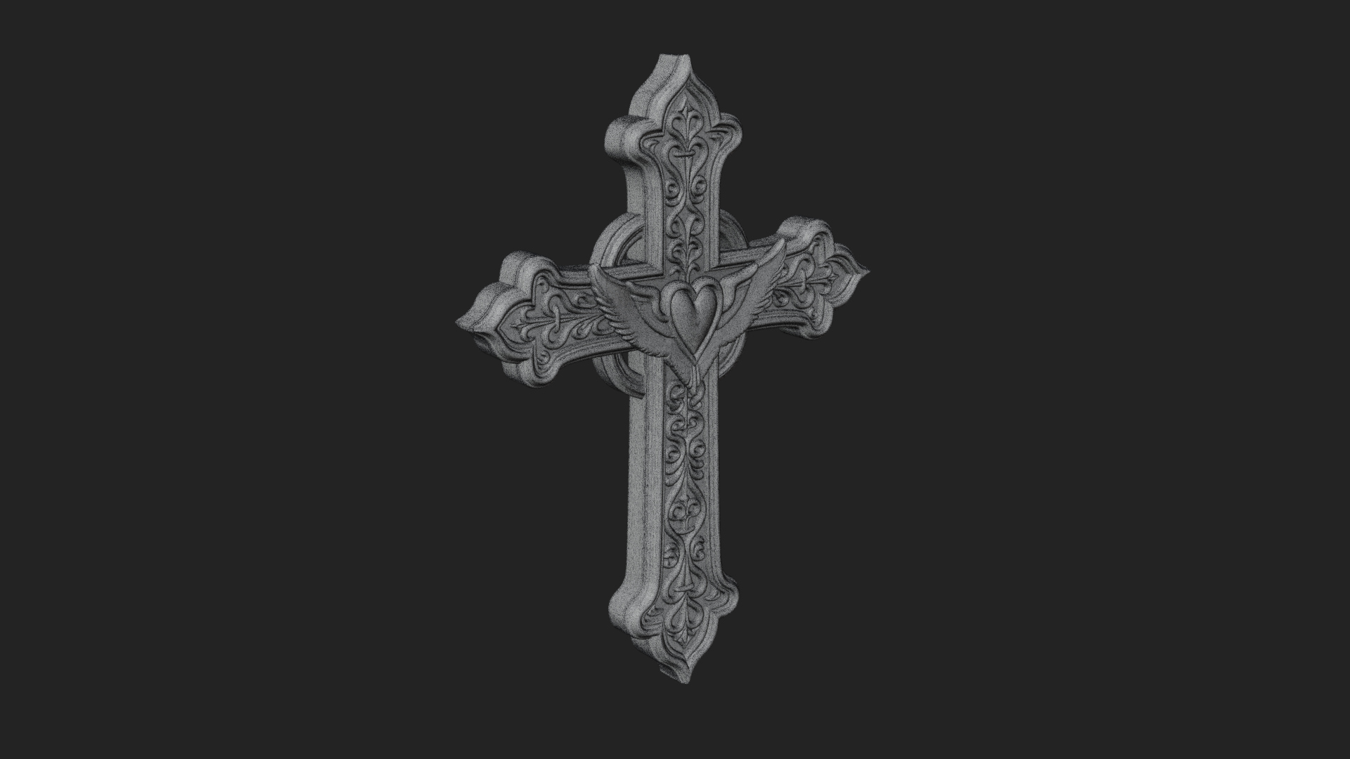 Carved Relief Wall Cross Design 105 3D Print Model 3D Model