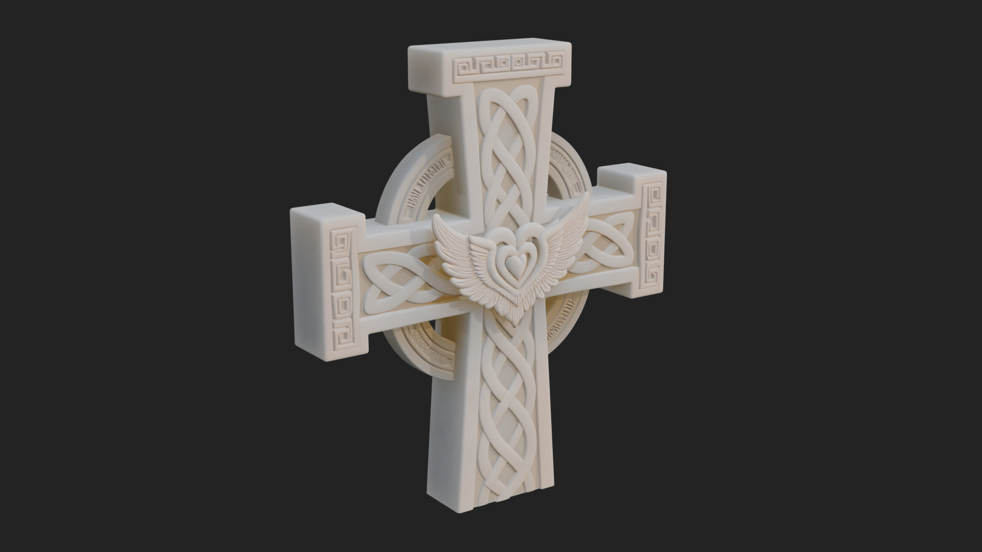 Carved Relief Wall Cross Design 106 3D Print Model 3D Model