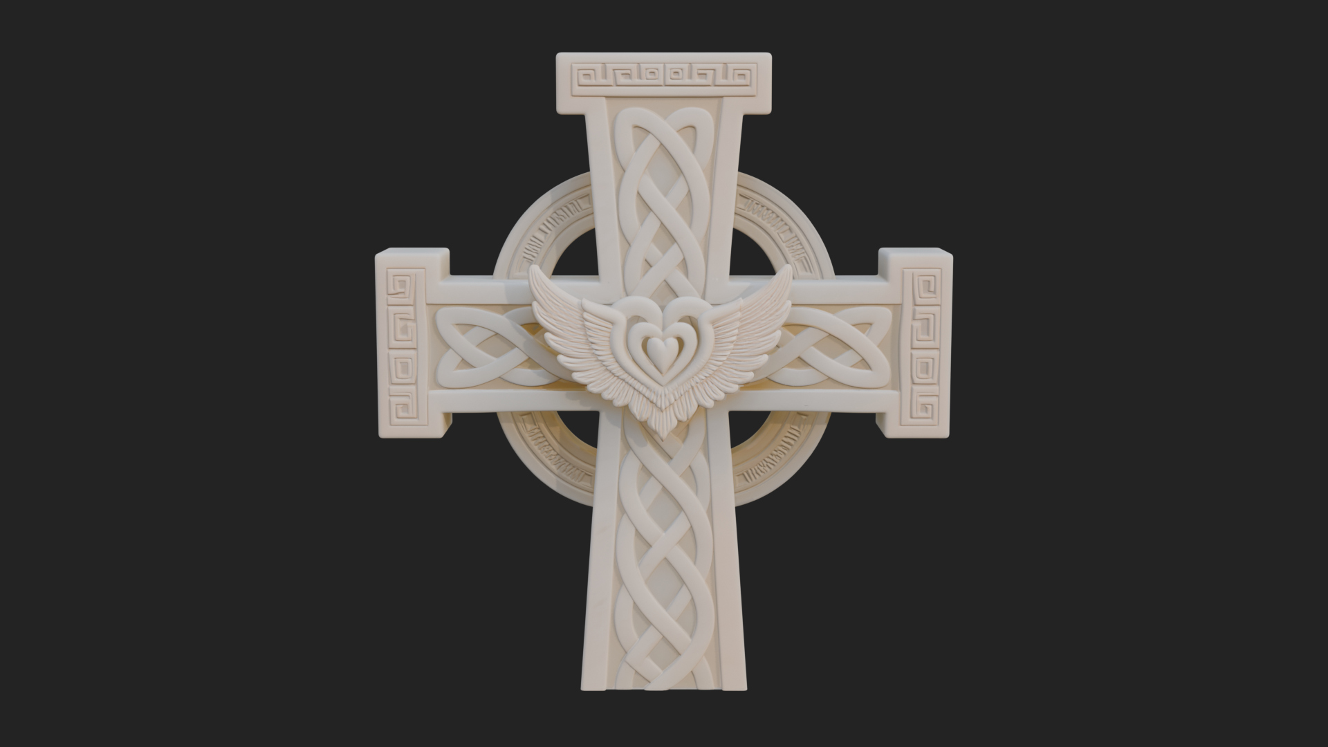 Carved Relief Wall Cross Design 106 3D Print Model 3D Model