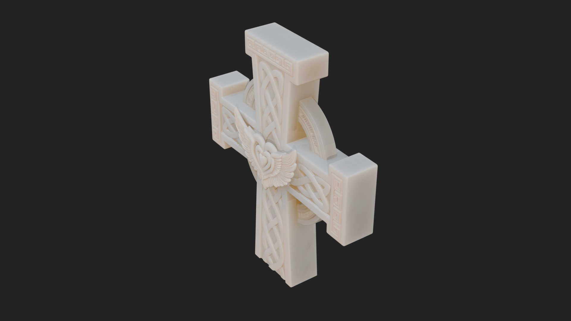 Carved Relief Wall Cross Design 106 3D Print Model 3D Model