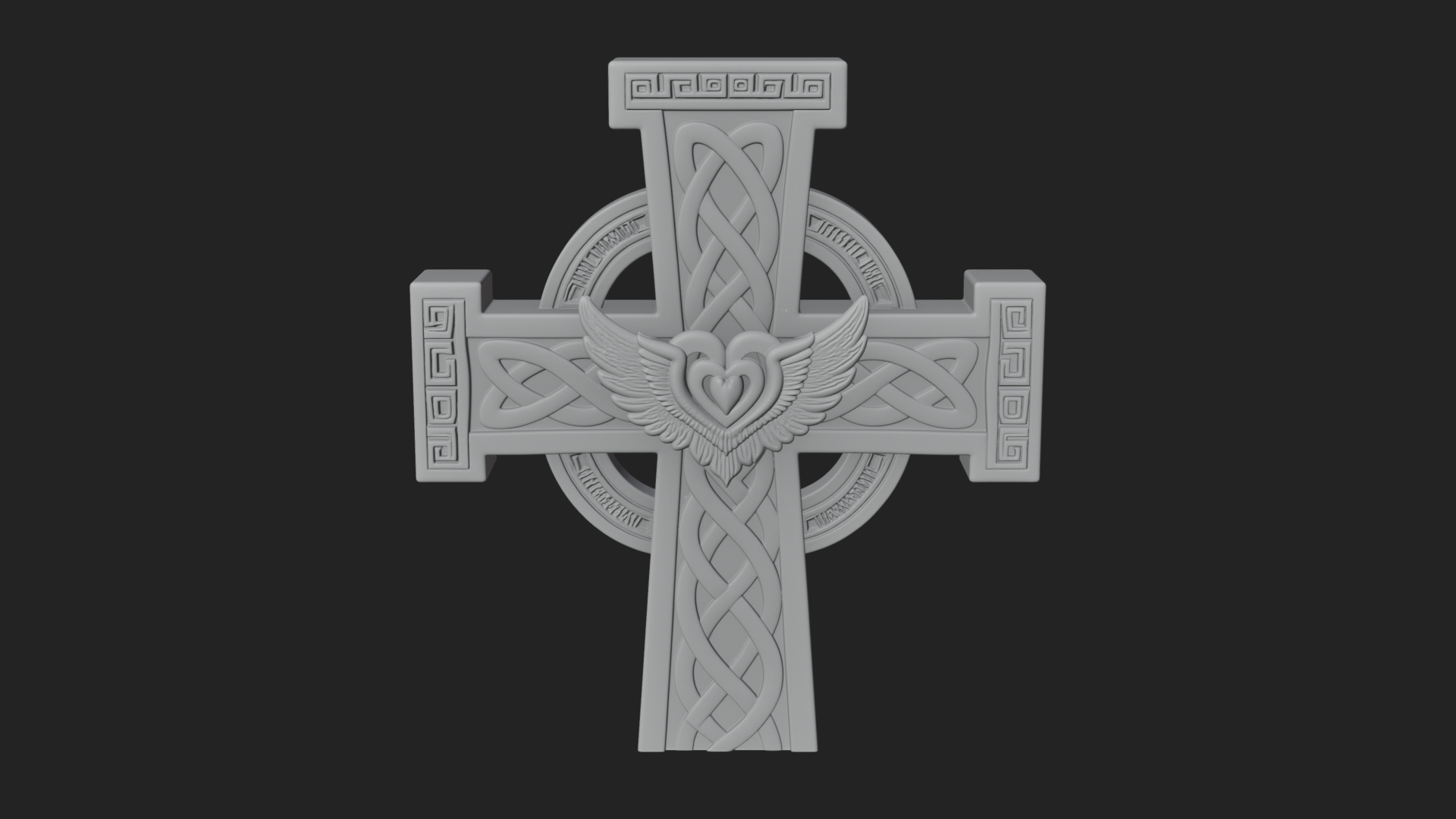 Carved Relief Wall Cross Design 106 3D Print Model 3D Model