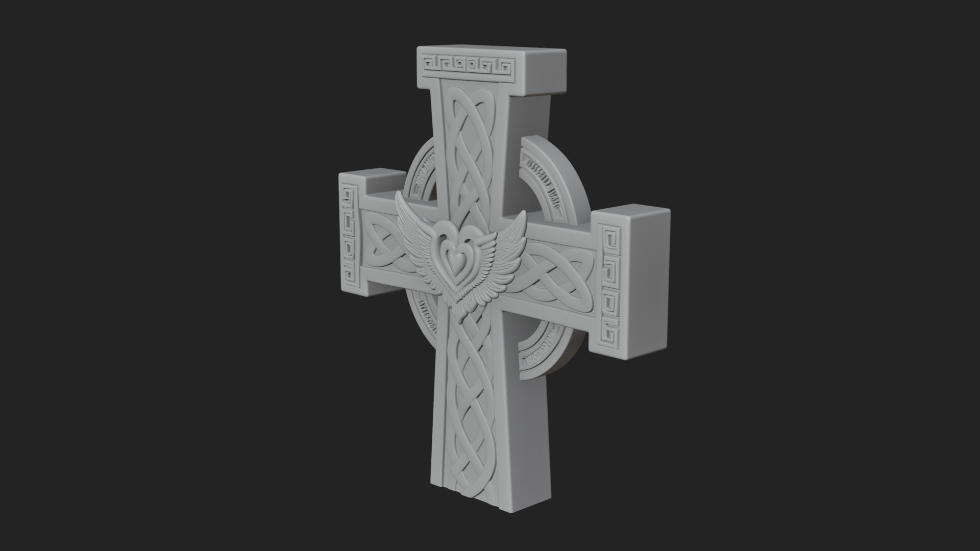 Carved Relief Wall Cross Design 106 3D Print Model 3D Model