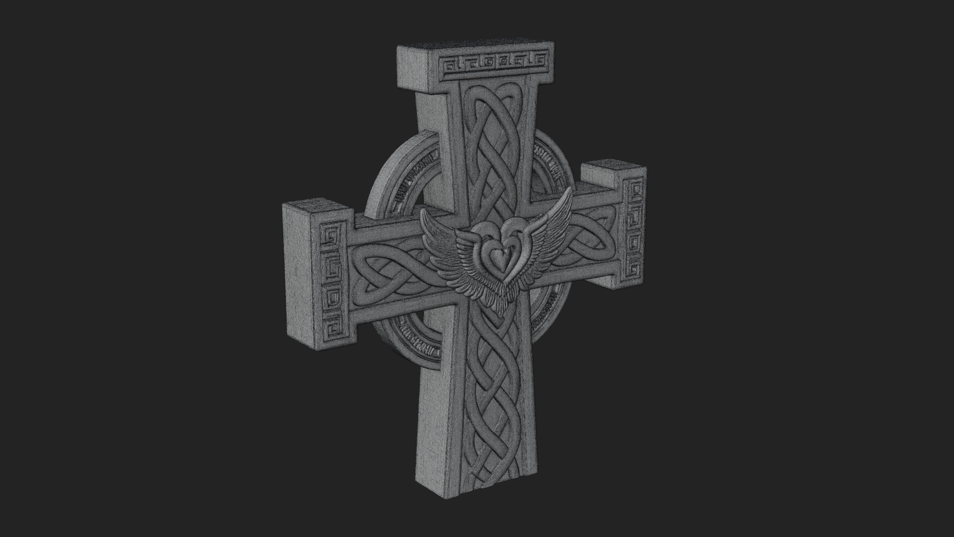 Carved Relief Wall Cross Design 106 3D Print Model 3D Model