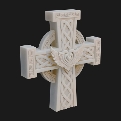 Carved Relief Wall Cross Design 106 3D Print Model