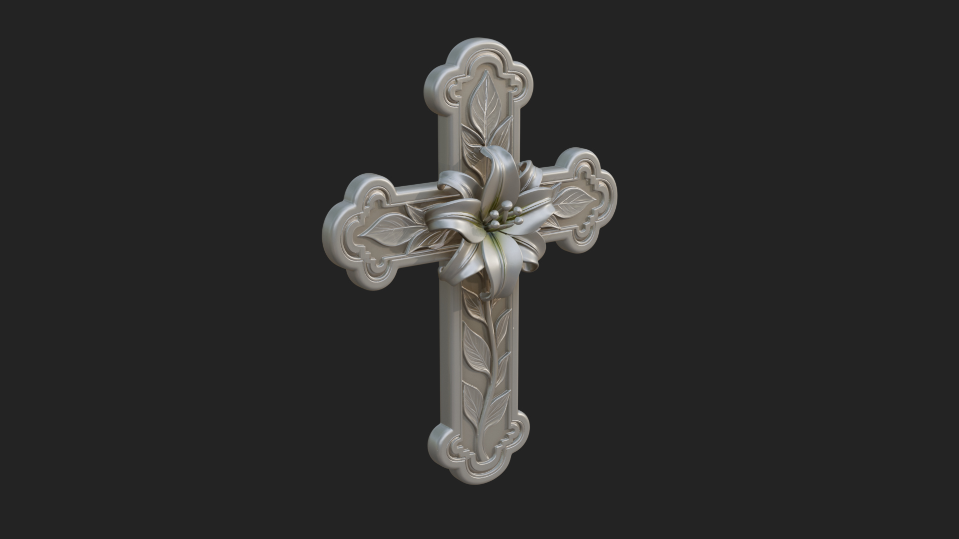 Carved Relief Wall Cross Design 107 3D Print Model 3D Model