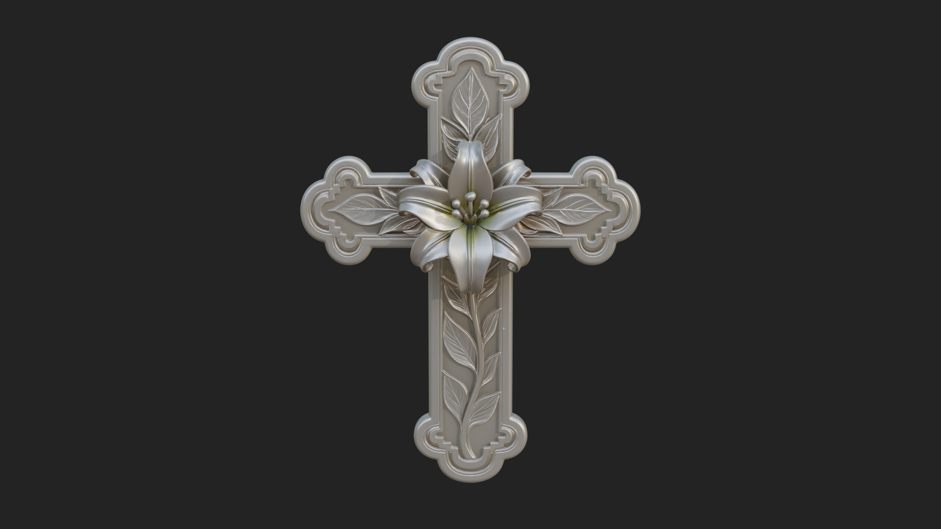 Carved Relief Wall Cross Design 107 3D Print Model 3D Model