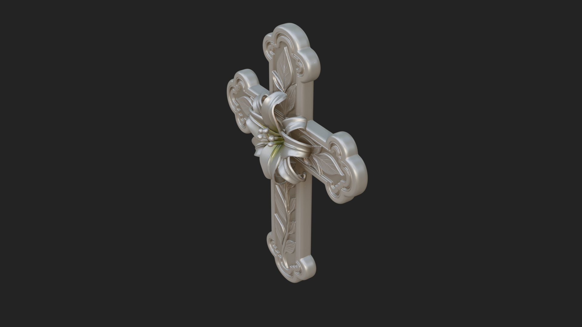 Carved Relief Wall Cross Design 107 3D Print Model 3D Model