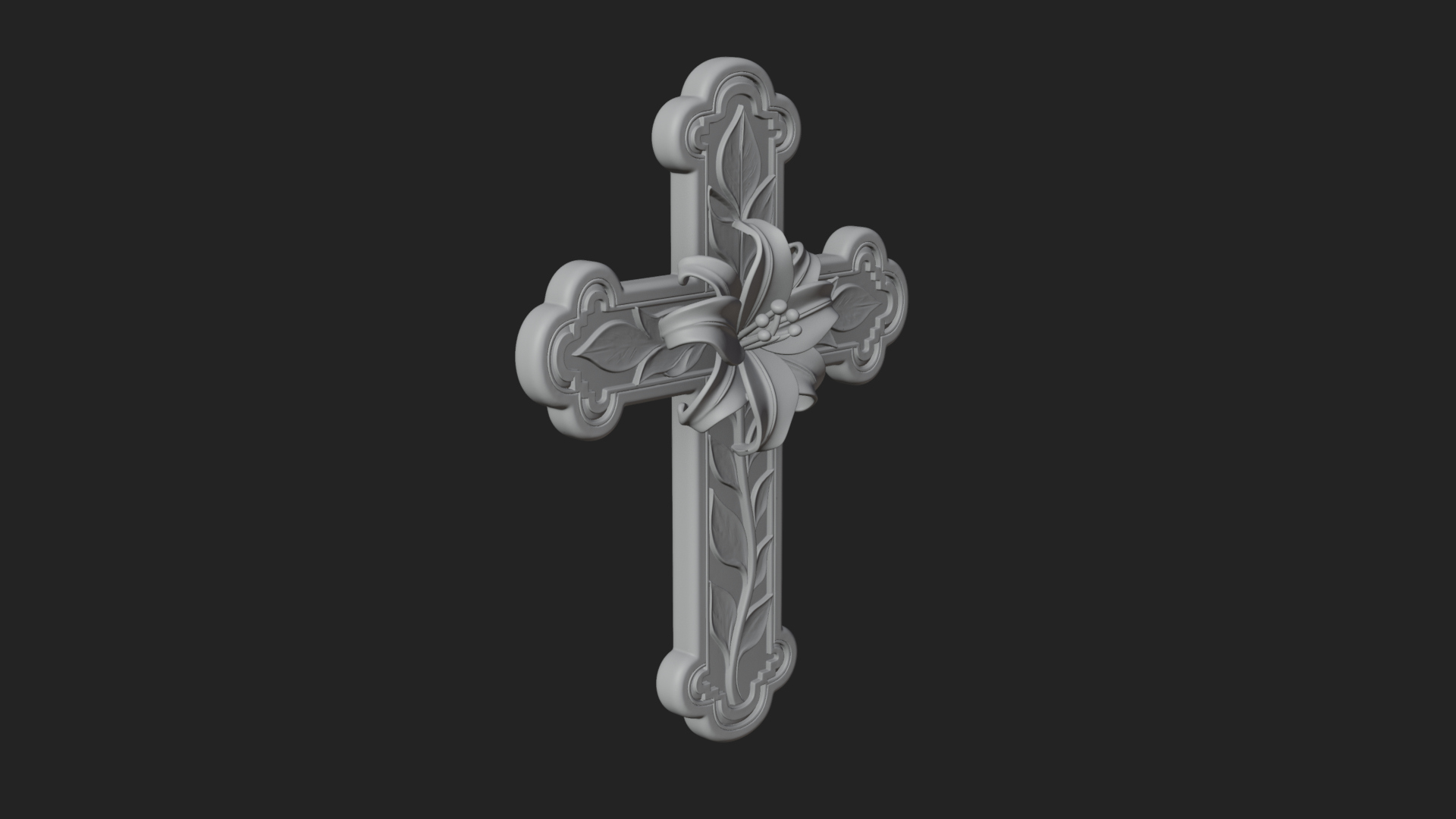 Carved Relief Wall Cross Design 107 3D Print Model 3D Model