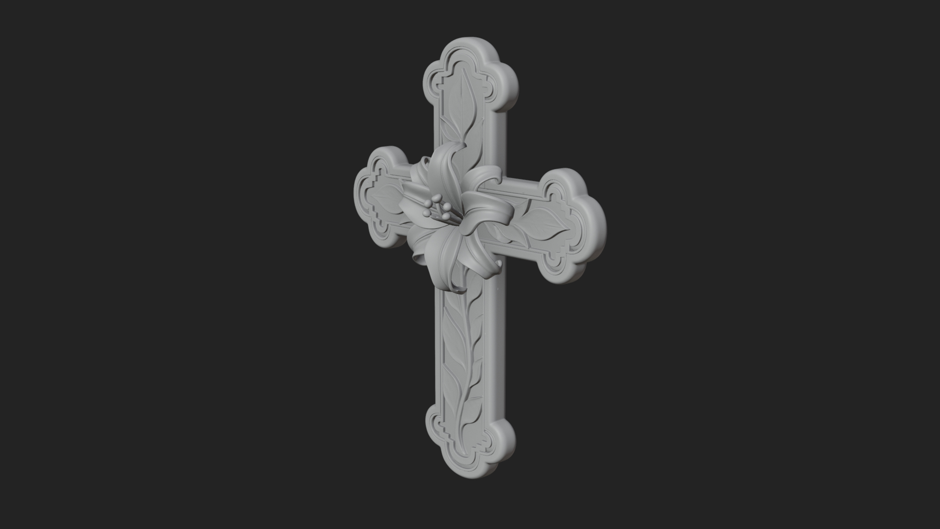 Carved Relief Wall Cross Design 107 3D Print Model 3D Model