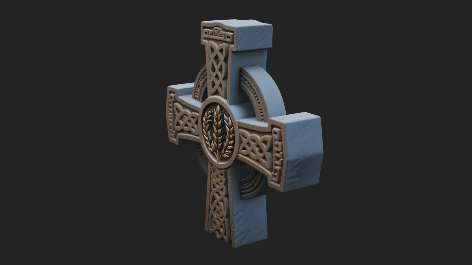 Carved Relief Wall Cross Design 108 3D Print Model 3D Model