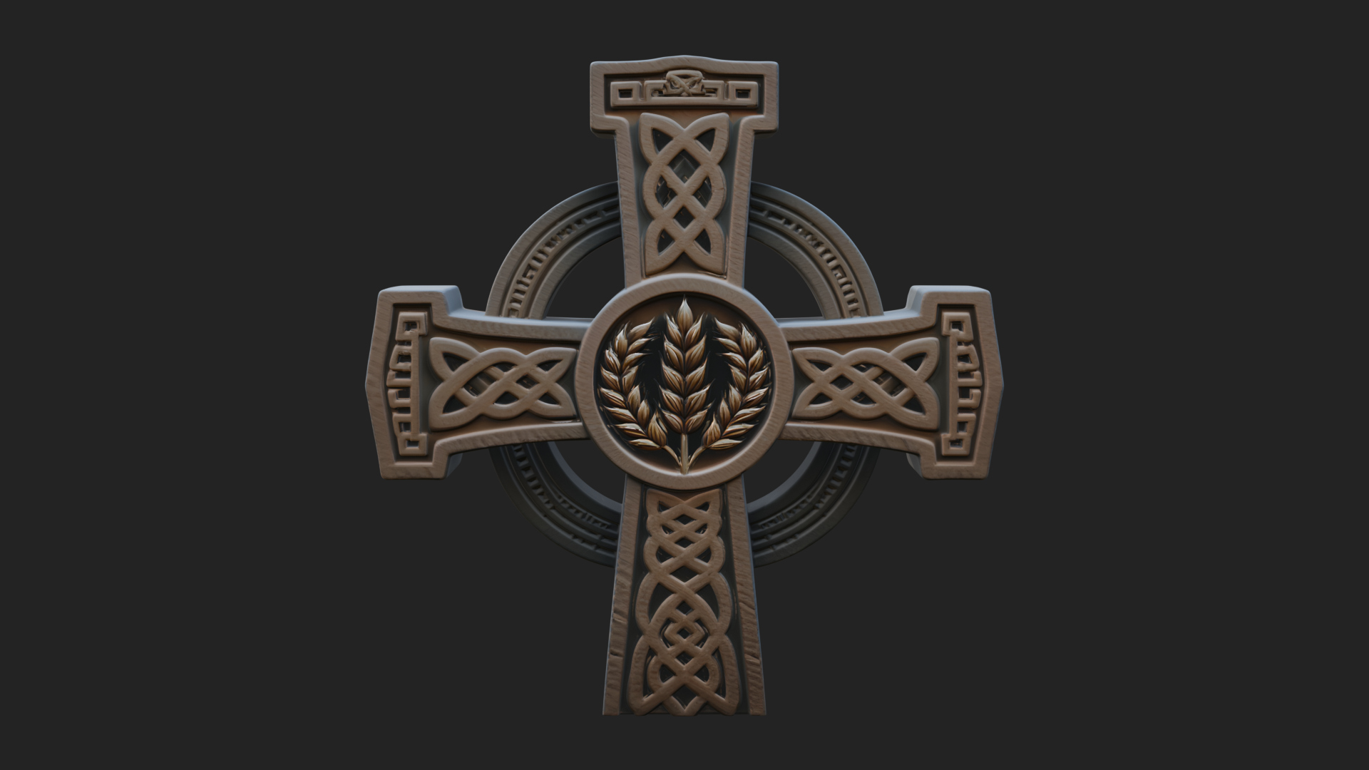 Carved Relief Wall Cross Design 108 3D Print Model 3D Model