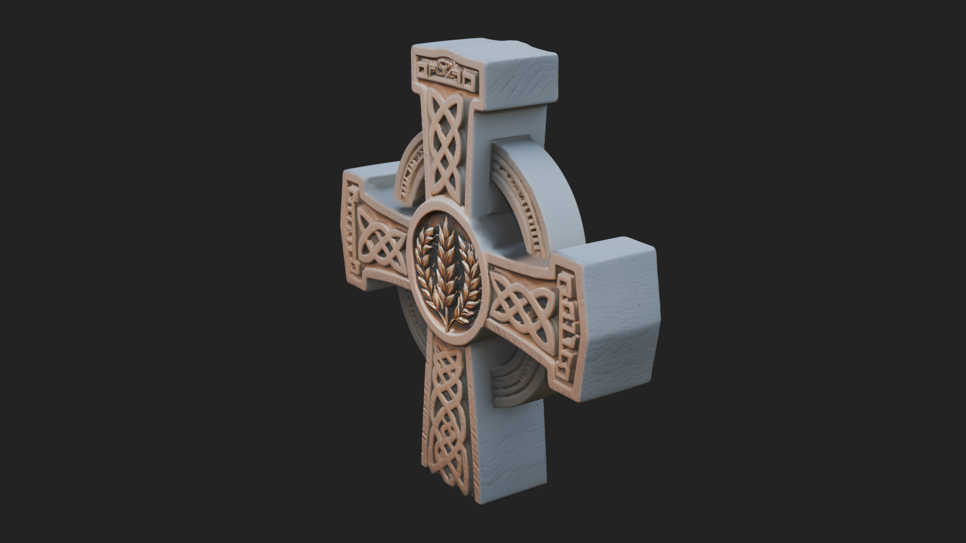 Carved Relief Wall Cross Design 108 3D Print Model 3D Model