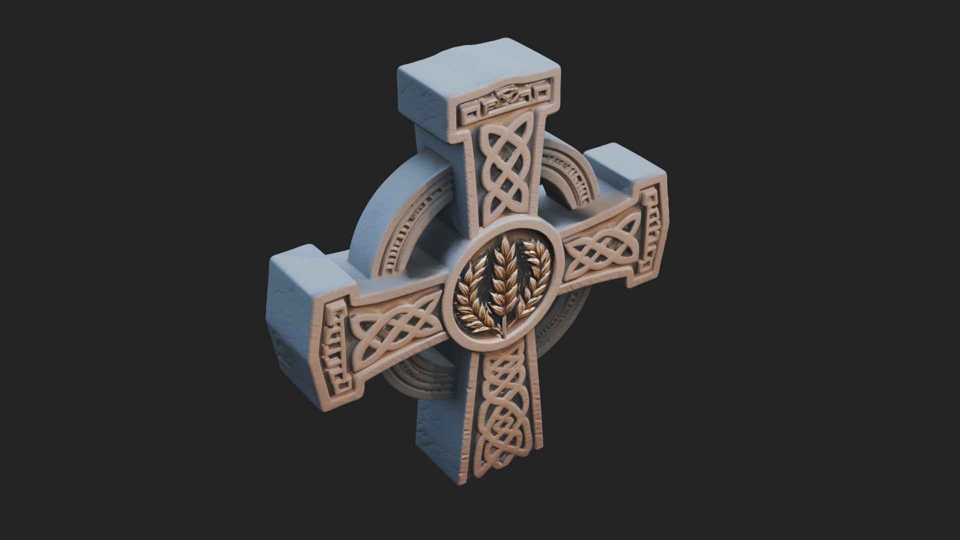 Carved Relief Wall Cross Design 108 3D Print Model 3D Model
