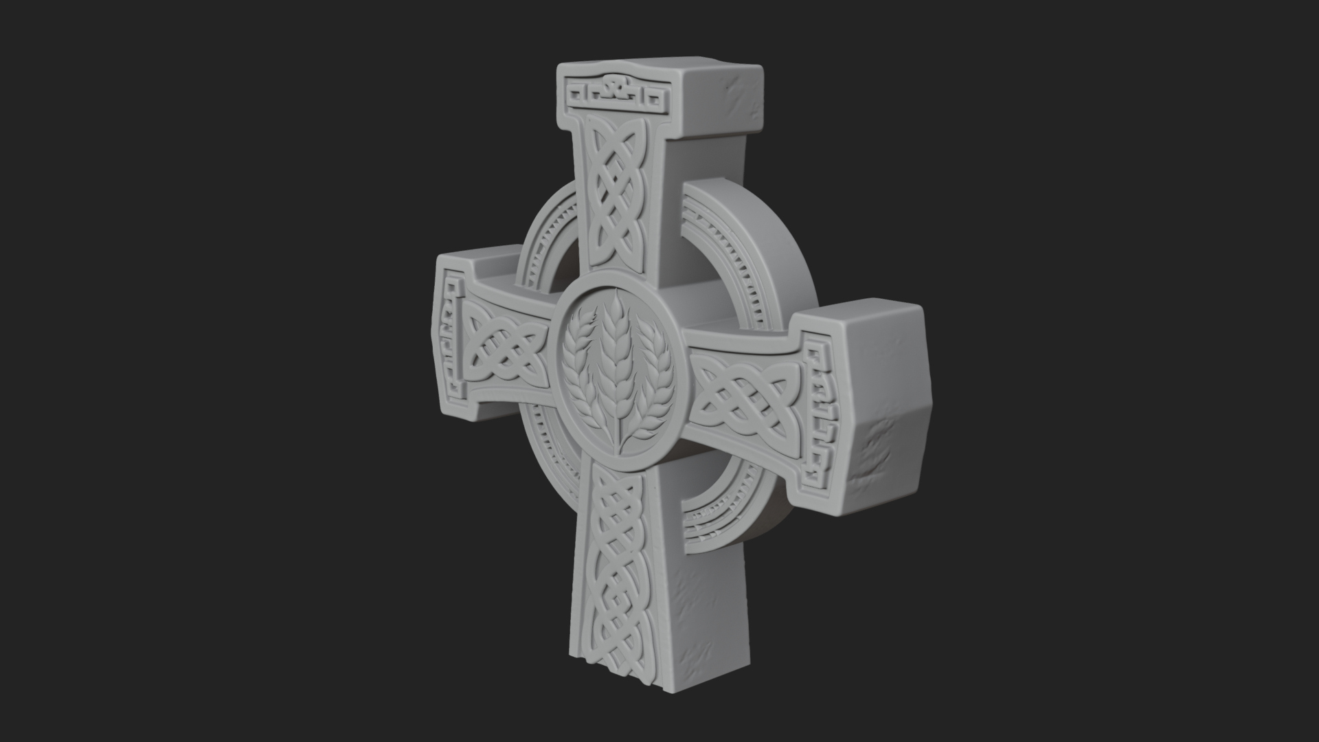 Carved Relief Wall Cross Design 108 3D Print Model 3D Model