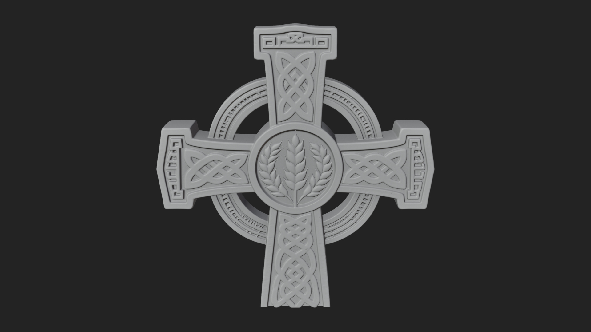 Carved Relief Wall Cross Design 108 3D Print Model 3D Model