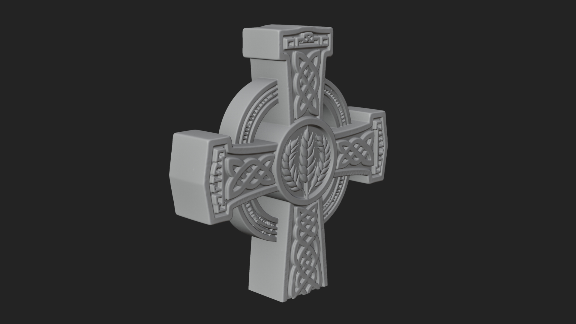 Carved Relief Wall Cross Design 108 3D Print Model 3D Model