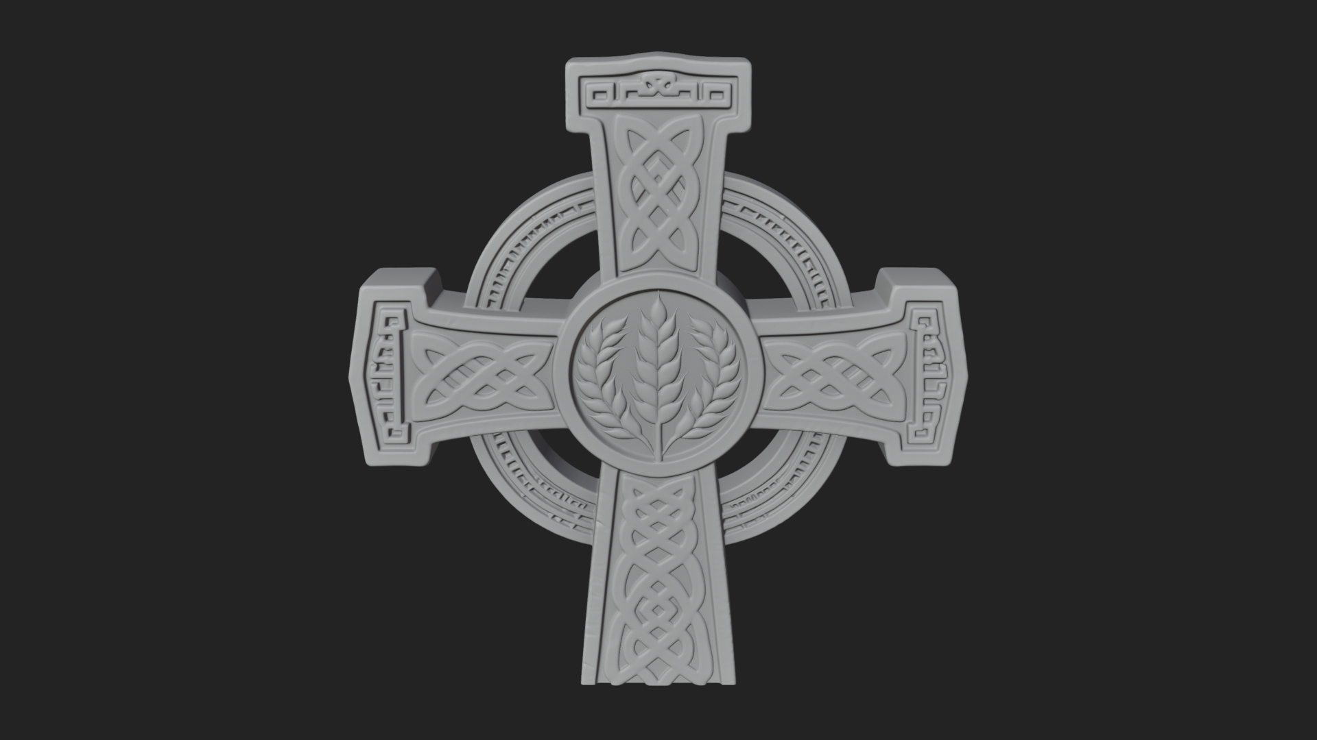 Carved Relief Wall Cross Design 108 3D Print Model 3D Model