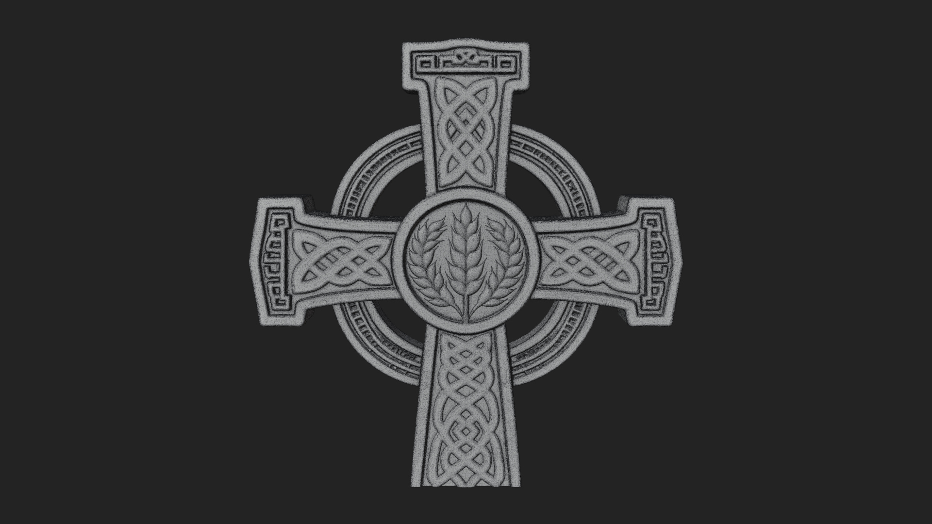 Carved Relief Wall Cross Design 108 3D Print Model 3D Model