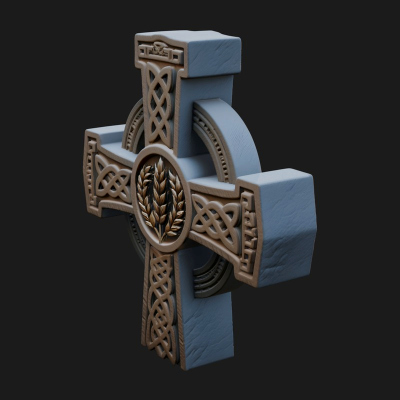 Carved Relief Wall Cross Design 108 3D Print Model