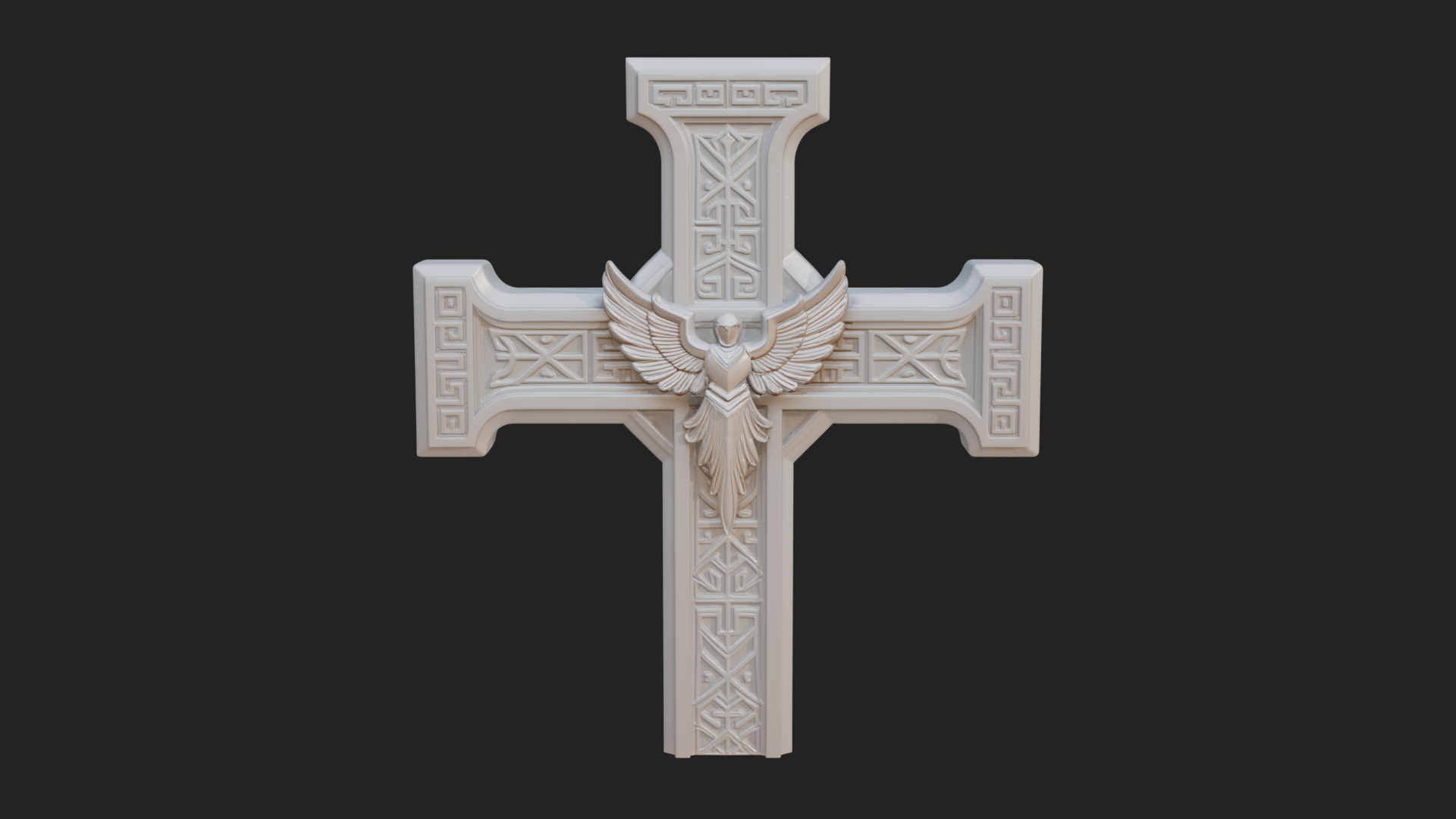 Carved Relief Wall Cross Design 109 3D Print Model 3D Model