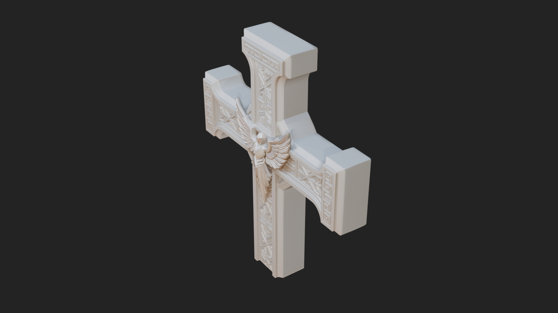 Carved Relief Wall Cross Design 109 3D Print Model 3D Model