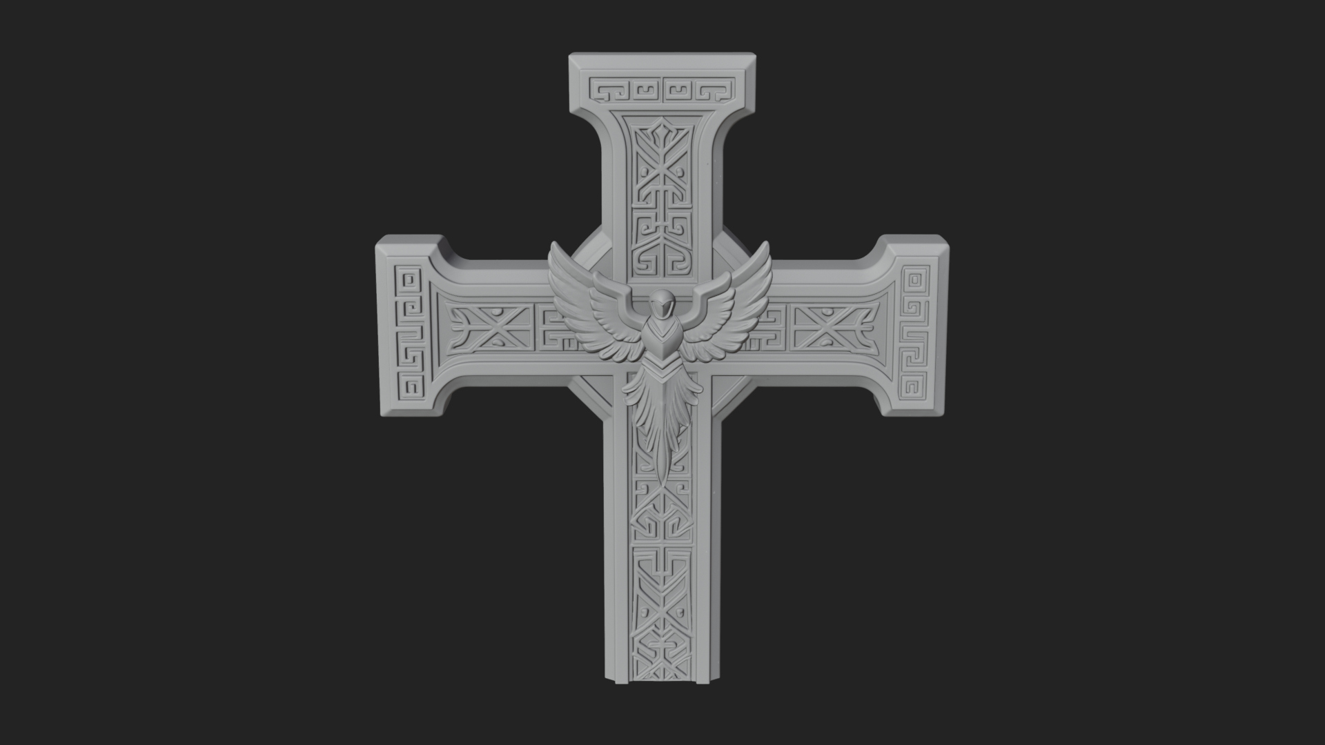 Carved Relief Wall Cross Design 109 3D Print Model 3D Model