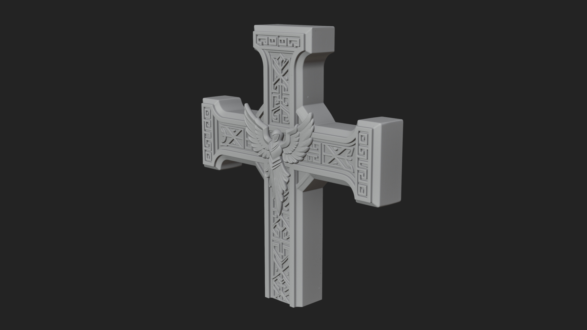 Carved Relief Wall Cross Design 109 3D Print Model 3D Model