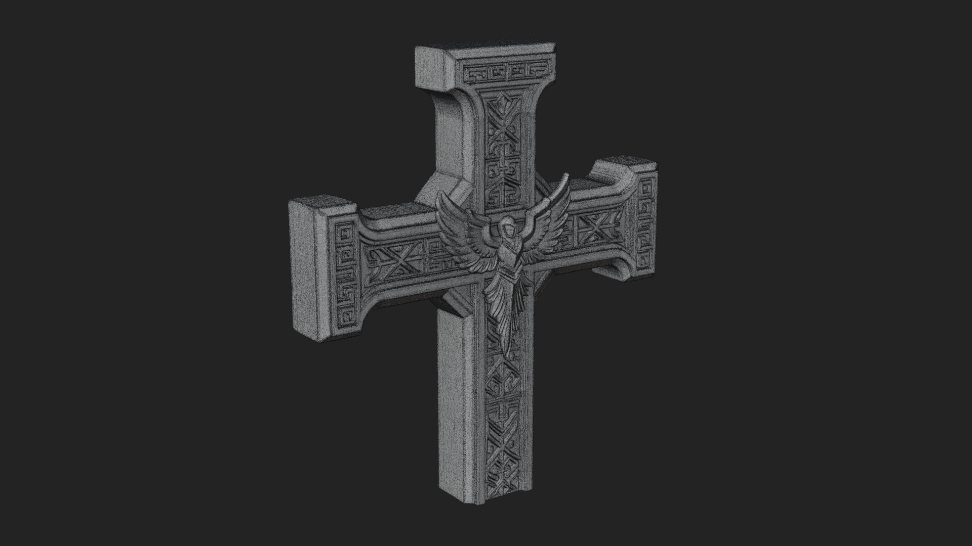 Carved Relief Wall Cross Design 109 3D Print Model 3D Model
