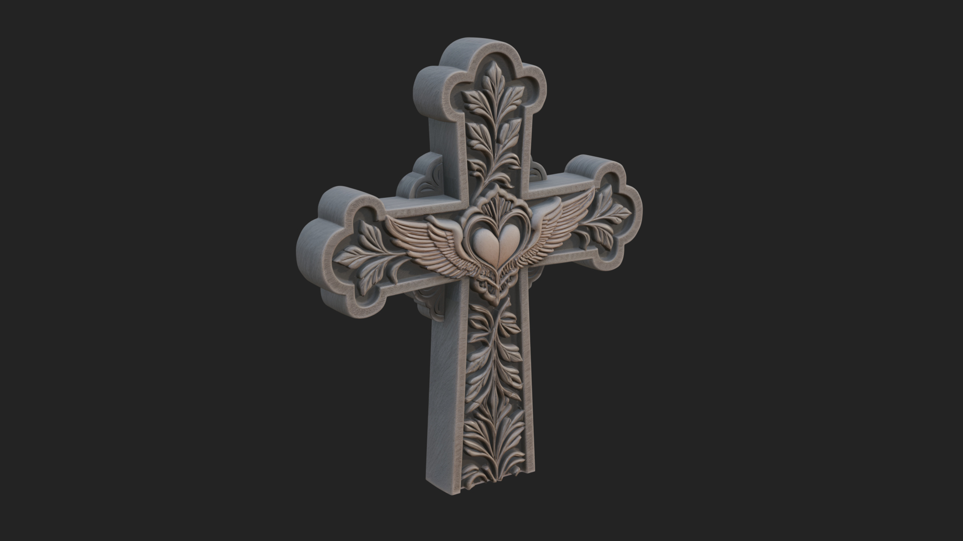 Carved Relief Wall Cross Design 11 3D Print Model 3D Model