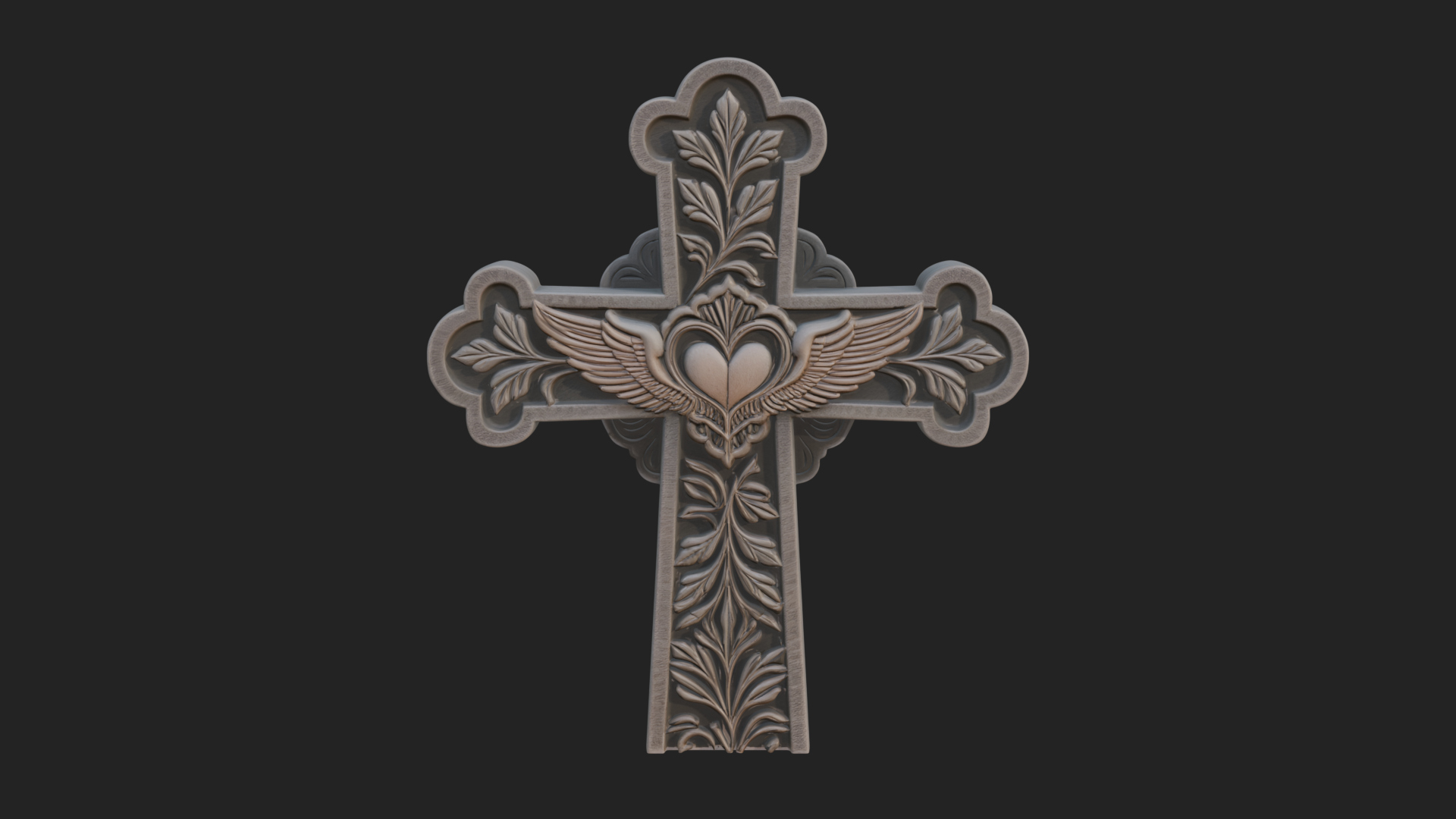 Carved Relief Wall Cross Design 11 3D Print Model 3D Model