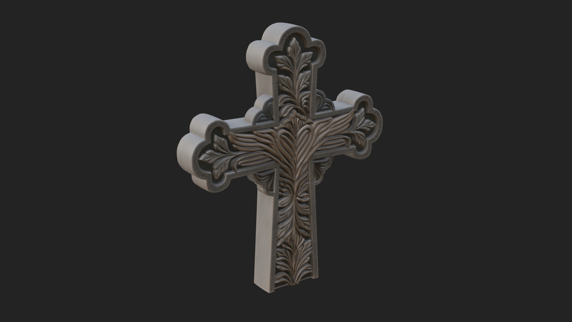 Carved Relief Wall Cross Design 11 3D Print Model 3D Model