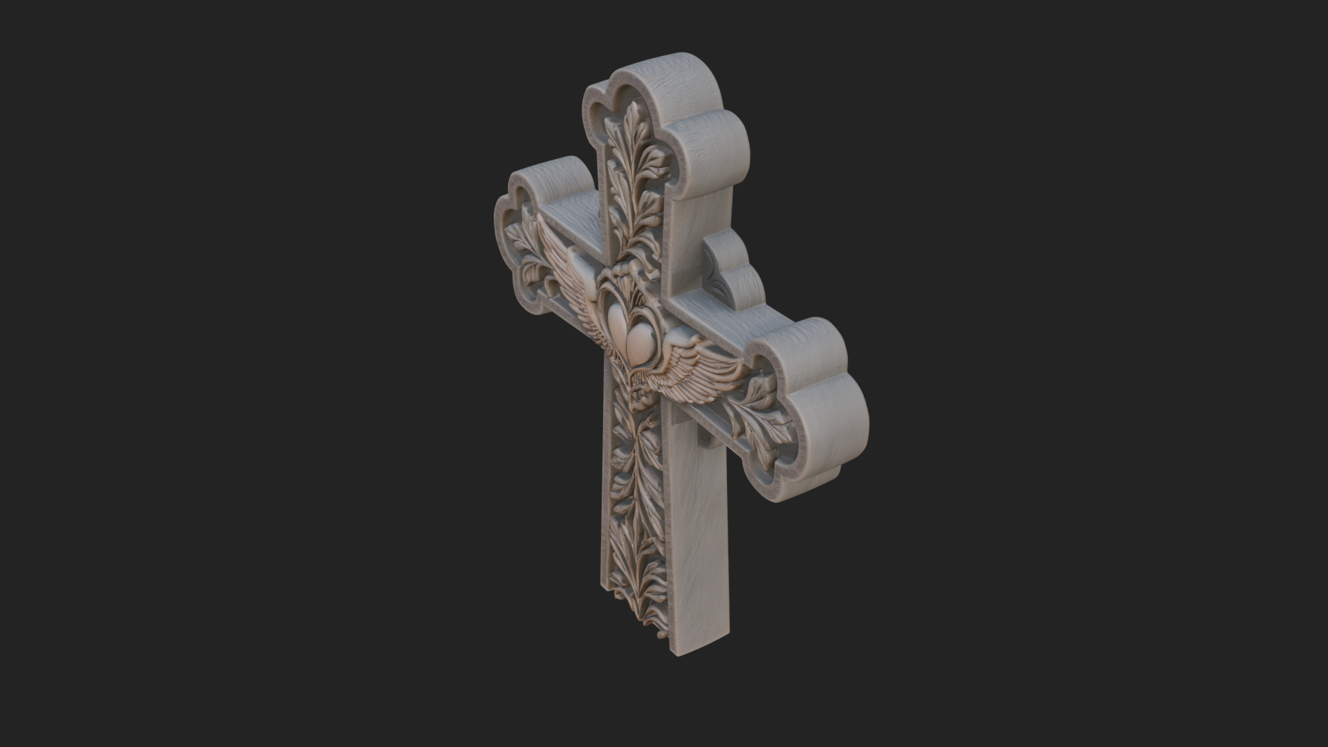 Carved Relief Wall Cross Design 11 3D Print Model 3D Model