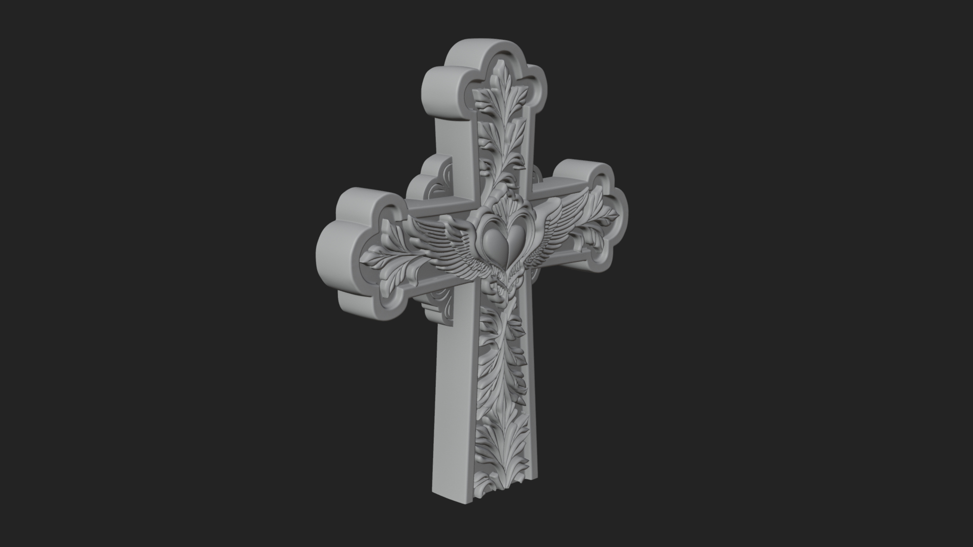 Carved Relief Wall Cross Design 11 3D Print Model 3D Model