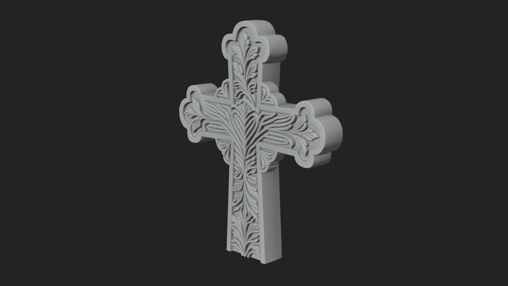 Carved Relief Wall Cross Design 11 3D Print Model 3D Model