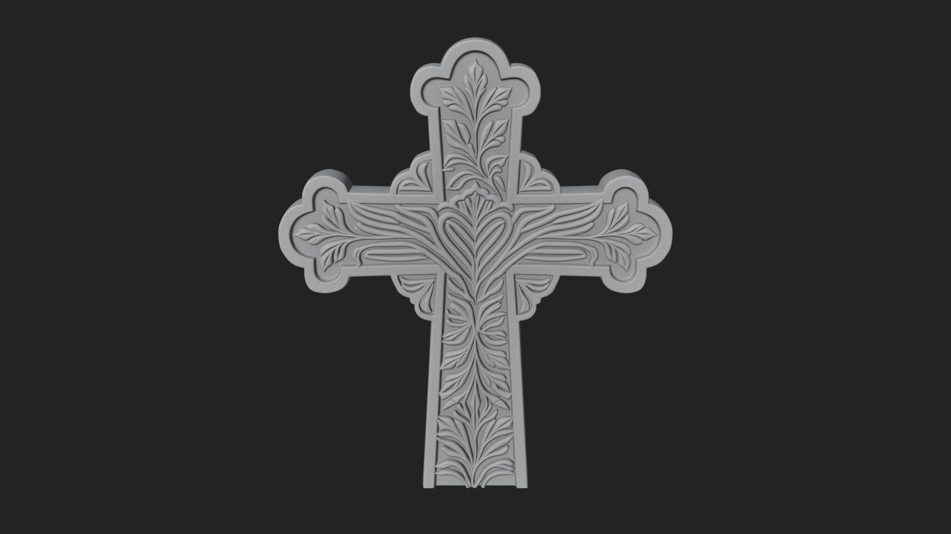 Carved Relief Wall Cross Design 11 3D Print Model 3D Model