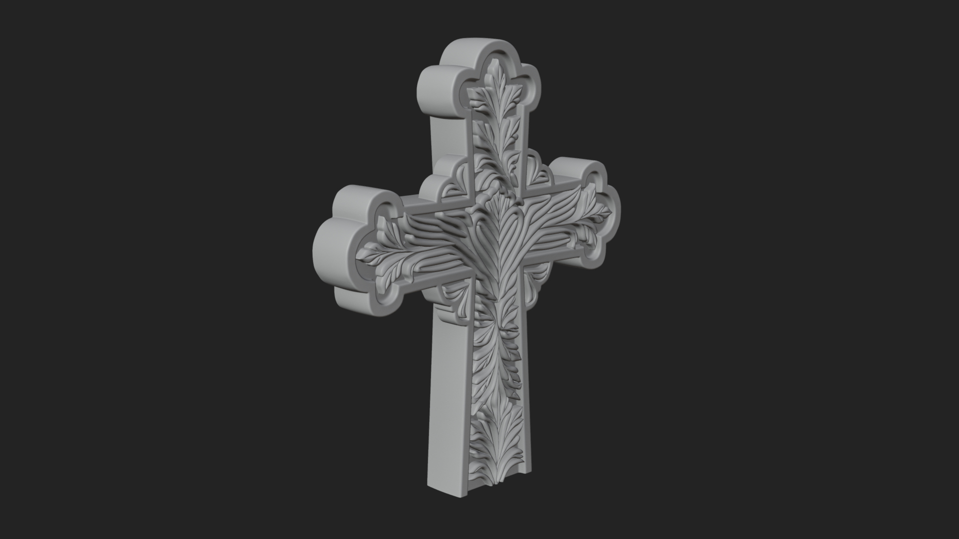 Carved Relief Wall Cross Design 11 3D Print Model 3D Model